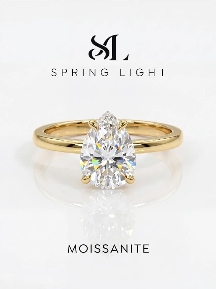 925 Sterling Silver 1CT Moissanite Diamond Luxury WaterDrop Ring For Women Engagement Wedding High Quality Fine Jewelry