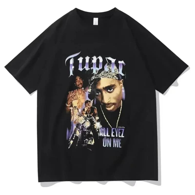 Rap Singer Tupac 2pac Hip-hop Streetwear T-shirt a maniche oversize 2025 T-shirt in cotone per bambini da uomo e da donna di moda estiva