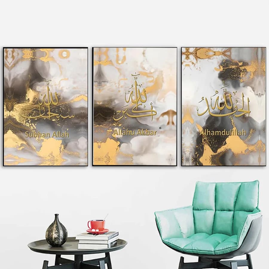 3pcs set full diamond embroidery Islamic, Muslim, diamond painting Quran, Arabic calligraphy mosaic wall decor handmade gift