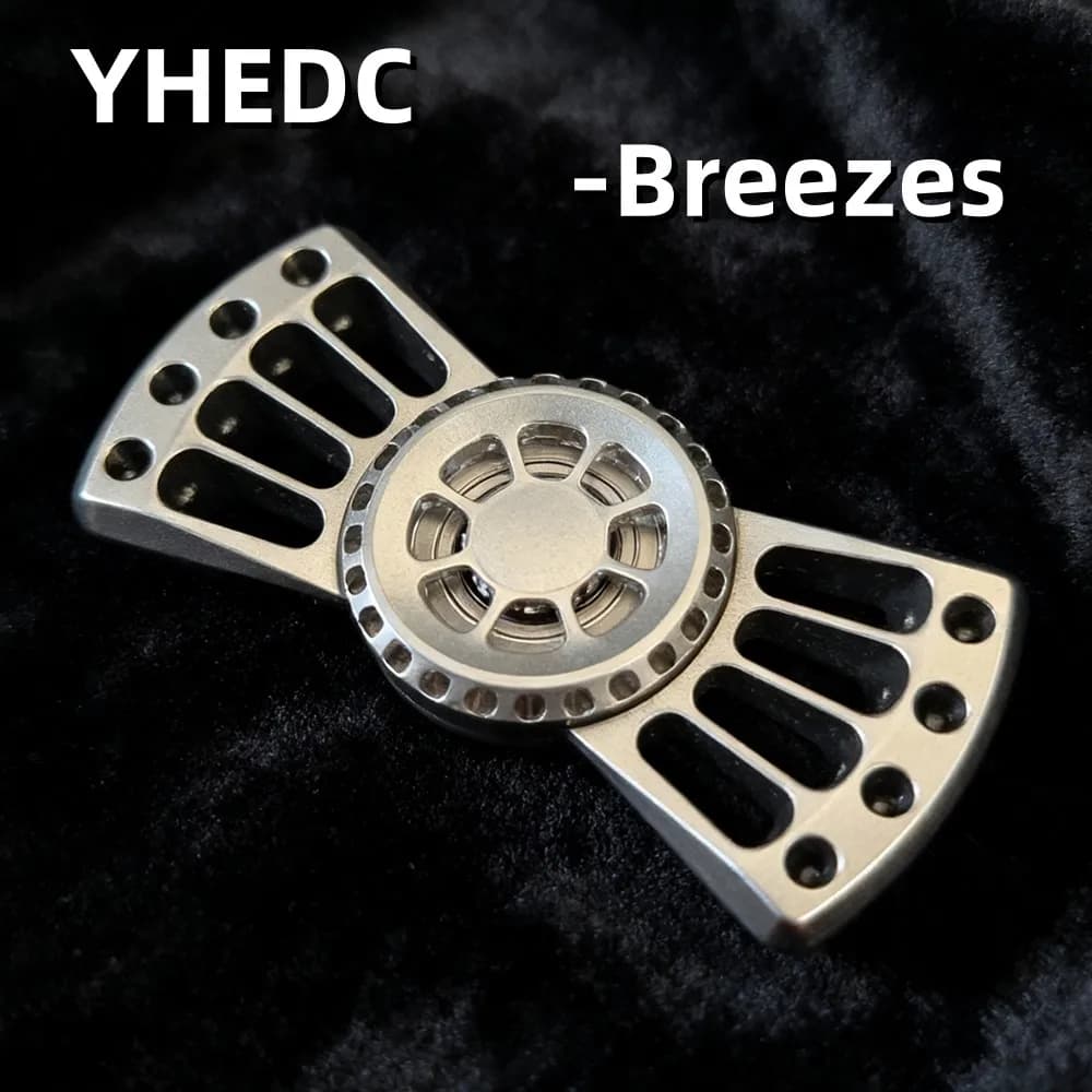 YHEDC Breezes Fidget Spinner in acciaio inossidabile Disegni originali Fidget Spinner a due pale Gadget per alleviare l'ansia Giocattolo Fidget in metallo