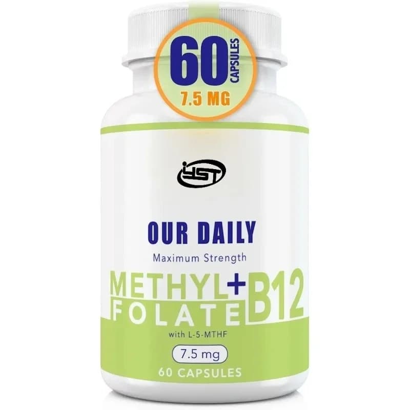 L-methylfolate+b12-60 Capsules - Methylation and Glycine - Immune Support and Vitamin Supplements - Vegetarian Capsules