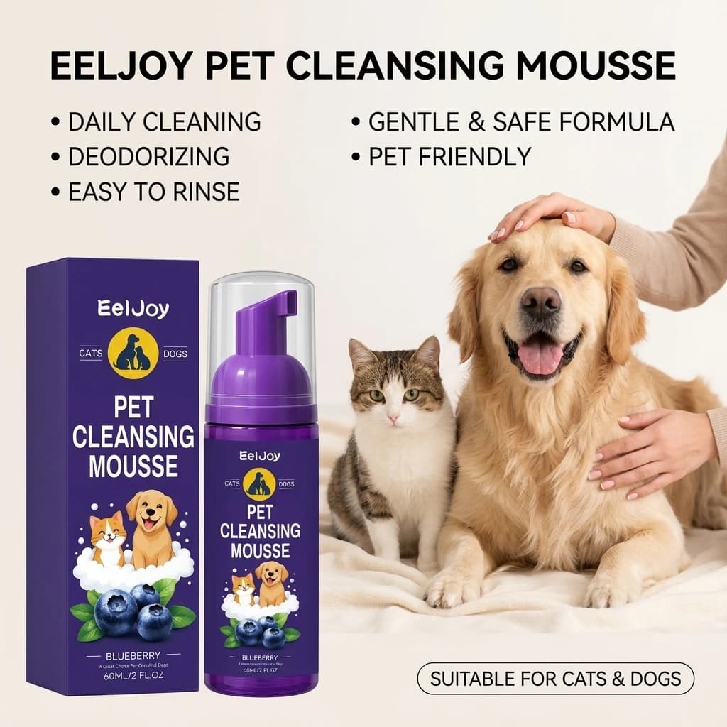 Pet Cleansing Mousse Gentle Removing Dirt Soothing Skin Reducing Odors Long Lasting Fragrance Waterless Dog & Cat Shampoo Foam
