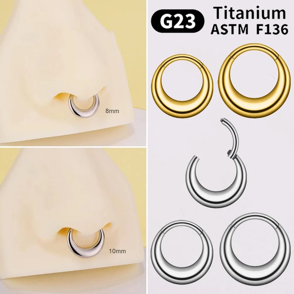 1PC F136 Titanium Seed Clicker 16G Moon Seed Jewelry Style Simple Helix Daith Earrings for Women Daith Jewelry Penetranti
