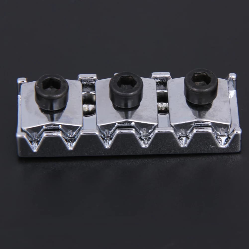 Dado di bloccaggio per chitarra elettrica da 42,2 mm in lega di zinco, ricambio per poggia corda del manico con chiave e viti, accessori per chitarra