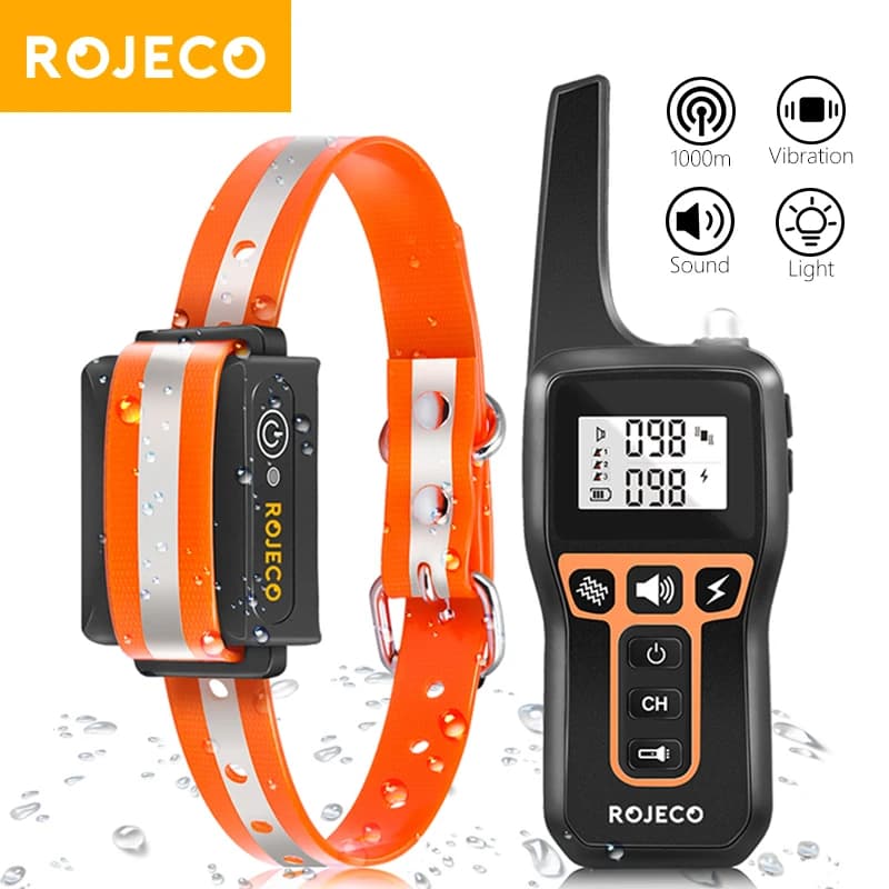 ROJECO Collare da addestramento per cani ricaricabile da 3300 piedi Collare antiabbaio per cani con telecomando impermeabile con vibrazione degli urti per cani