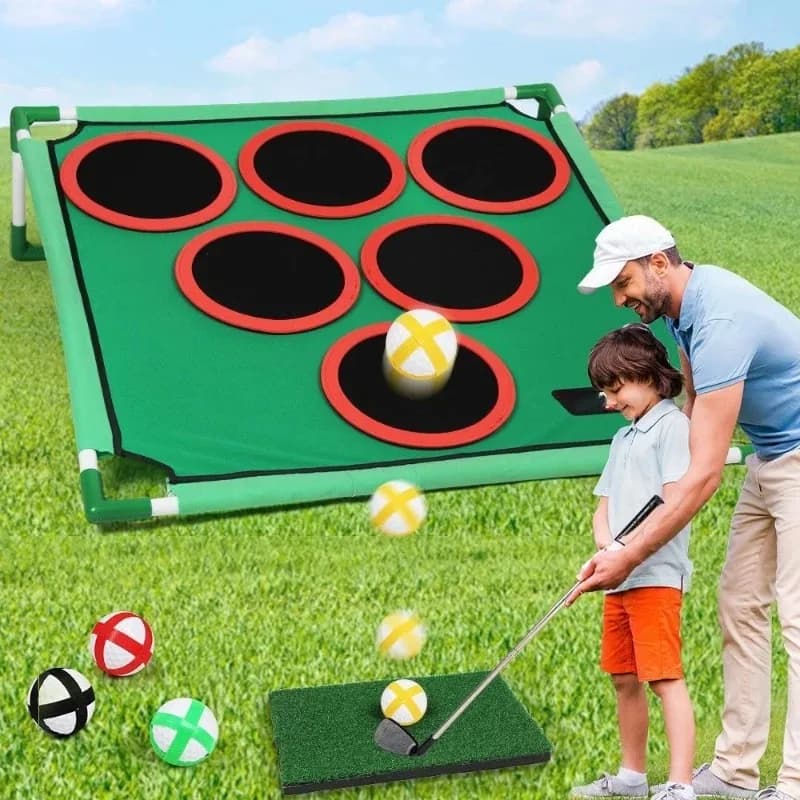 Gioco da golf con logo personalizzato per cortile e bersaglio Set da gioco appiccicoso da golf per interni/esterni con palla in velcro e mazza