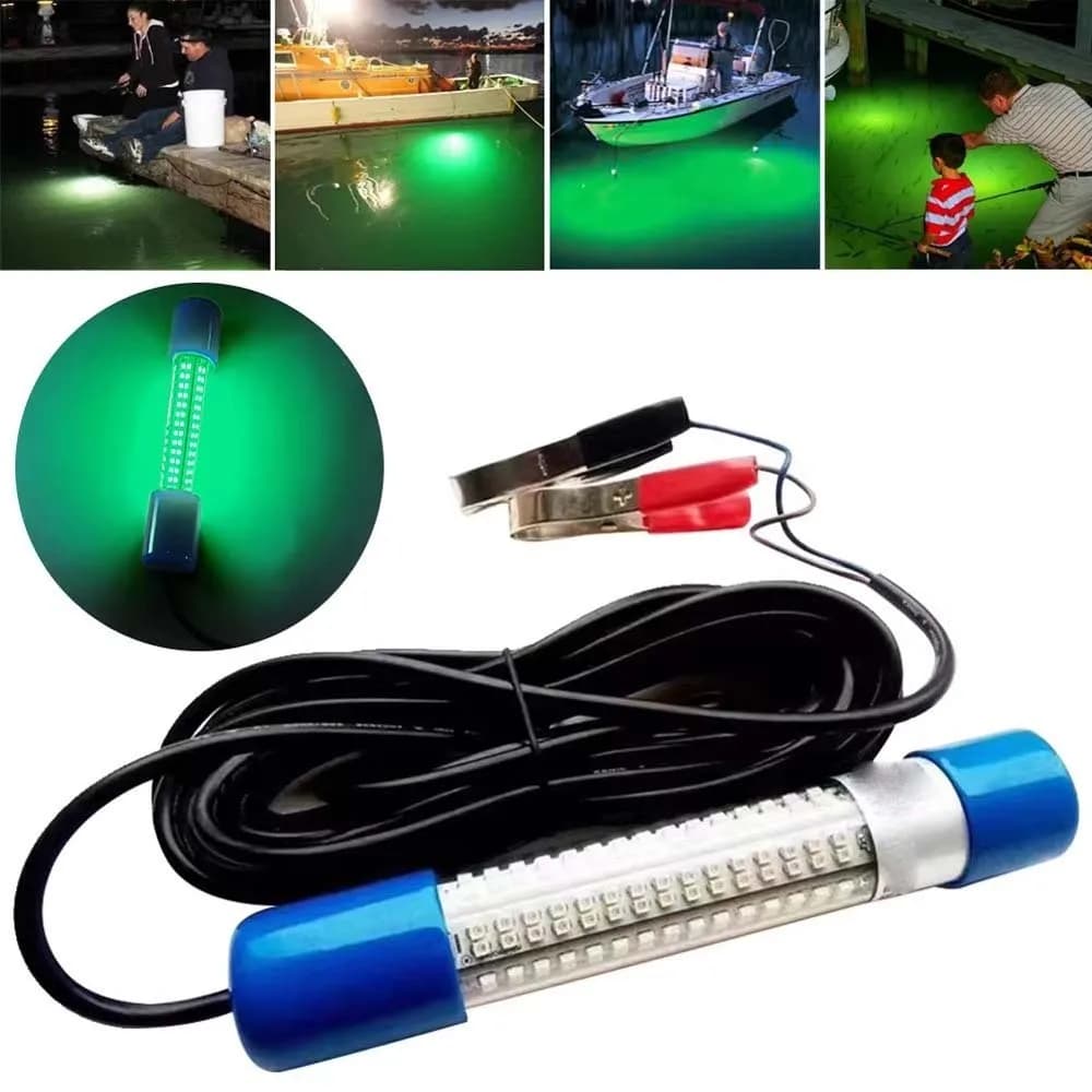 180 Perline Luce da pesca subacquea 30W Esche portatili Lampada da ricerca Plastica AC/DC 12-24V Lampada da barca sommergibile Notte
