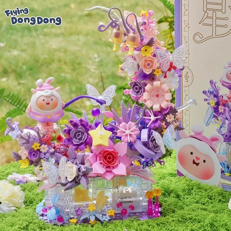 Eggy Party Star River Fishing Assembling Building Blocks Dongdong Sheep Series Cartoon Model Collectible Ornaments Holiday Gifts