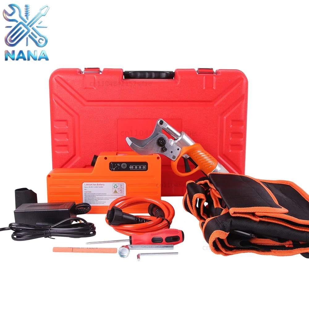 36V Electric Cordless Pruner Pruning Shear with 4Ah Lithium-ion Battery Efficient Fruit Tree Bonsai Pruning Cutter EU Plug