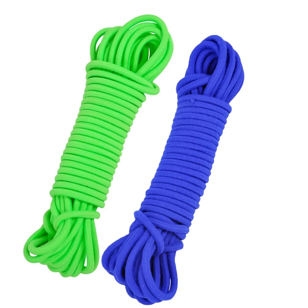 2Pcs Kids Skipping Elastic Bands 5 Meters Green Blue Jump Rope for School Outdoor Sports Child Training Jump Rope