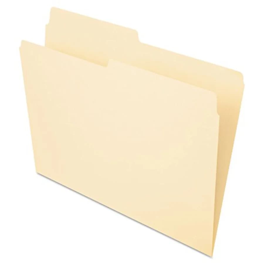 File Folders, Letter Size, Manila, 1/2 Cut, 100/BX 752 1/2,Letter