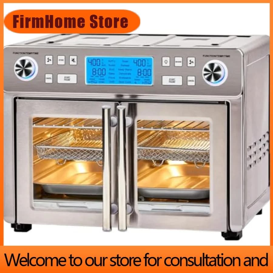 FirmHome StoreDual Zone 360 Air Fryer Oven Combo With French Door 25 QT Extra Large Cook Two Foods In Different Ways Up To 60 Fa