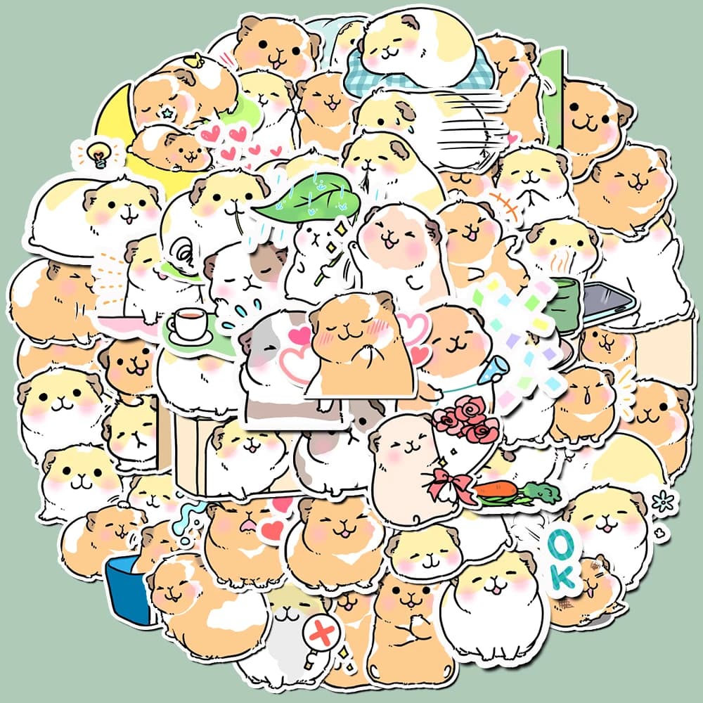 10/30/50 pezzi adorabili adesivi per porcellini d'india per laptop e quaderni, per pianificatori, diari, Scrapbooking e altro