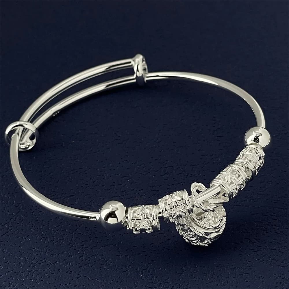 925 sterling silver, bell pendant bracelet, simple, versatile, suitable for daily wear