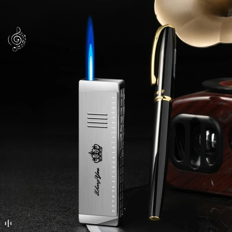 Creative Harmonica Shaped Lighter Windproof Jet Blue Flame Lighter High Appearance Compact Portable Butane Gas Torch Lighters