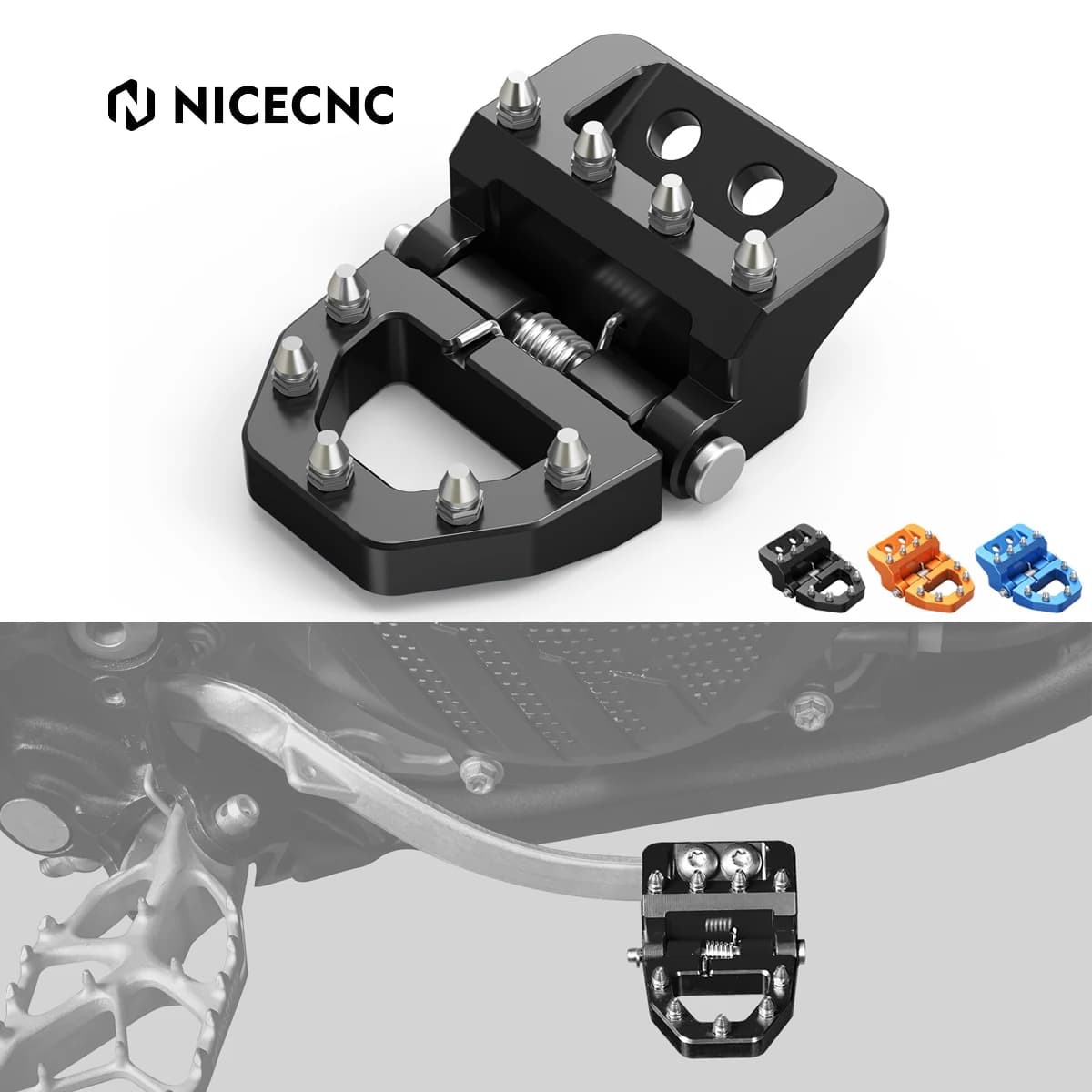 Pedale Freno Pieghevole a Doppio Controllo per GasGas EC 300 EC 250 ECF 350 MC 125 MC250F 2021-2024 e KTM EXC 300 SXF 450 2017-2024