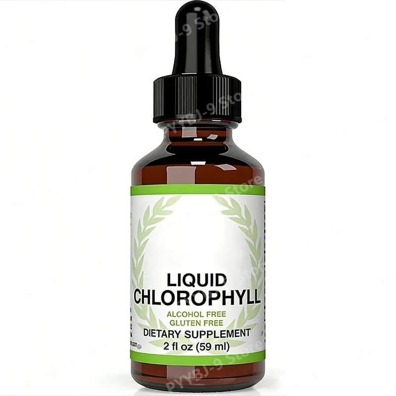 Liquid Chlorophyll Drops to Menta 59ml Taste, Alcohol-Free Vegetal Supplement, Daily Wellness Liquid for Adults