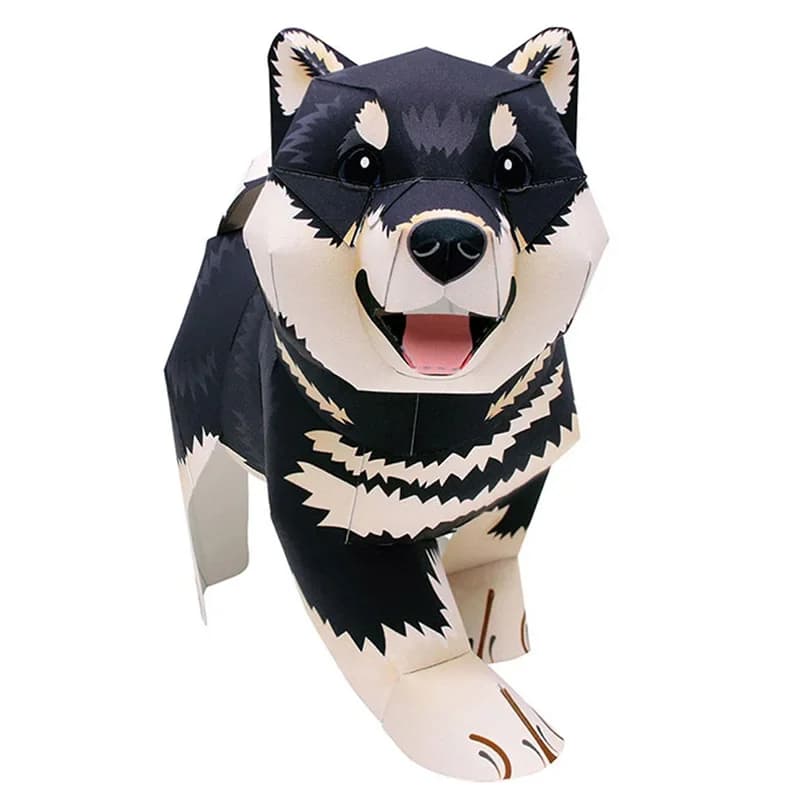 Black Shiba Inu Dog Handmade Origami Art Folding Mini Cute 3D Paper Model Papercraft Animal DIY Kids Adult Craft Toys QD-002