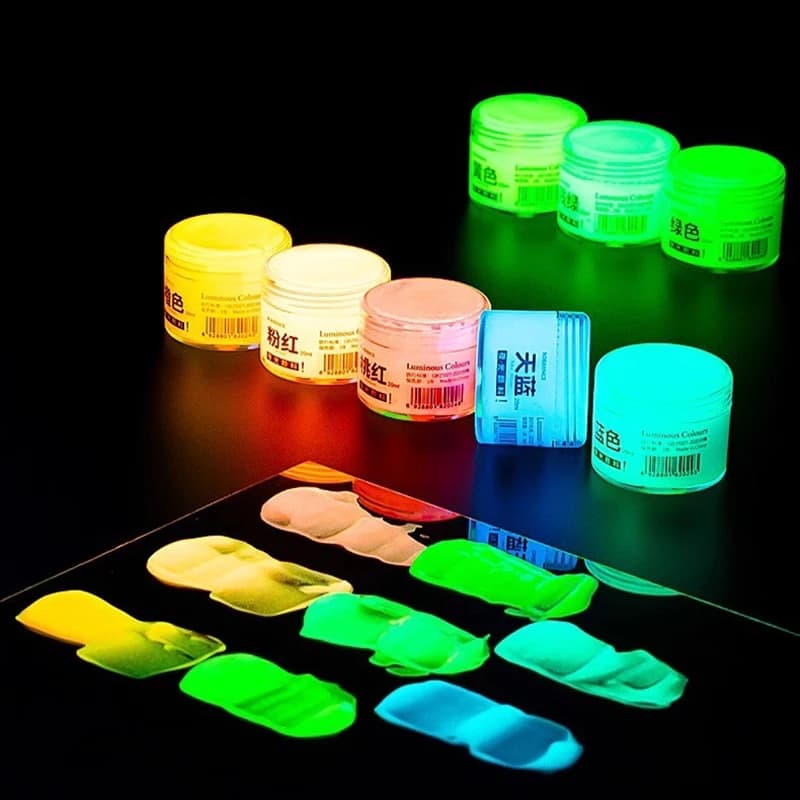 Borrence Fluorescent Pigment 20ml Luminous Pigment Glow in Dark Hand Painted DIY Graffiti Acrylic Paints For Art Party Supplies