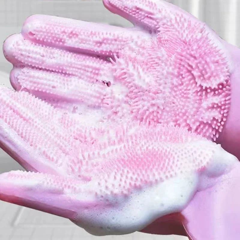 Guanti da bagno per toelettatura animali domestici Shampoo da bagno per cani e gatti Massaggio per pulizia Spugna per pulizia Guanto in plastica per depilazione in silicone