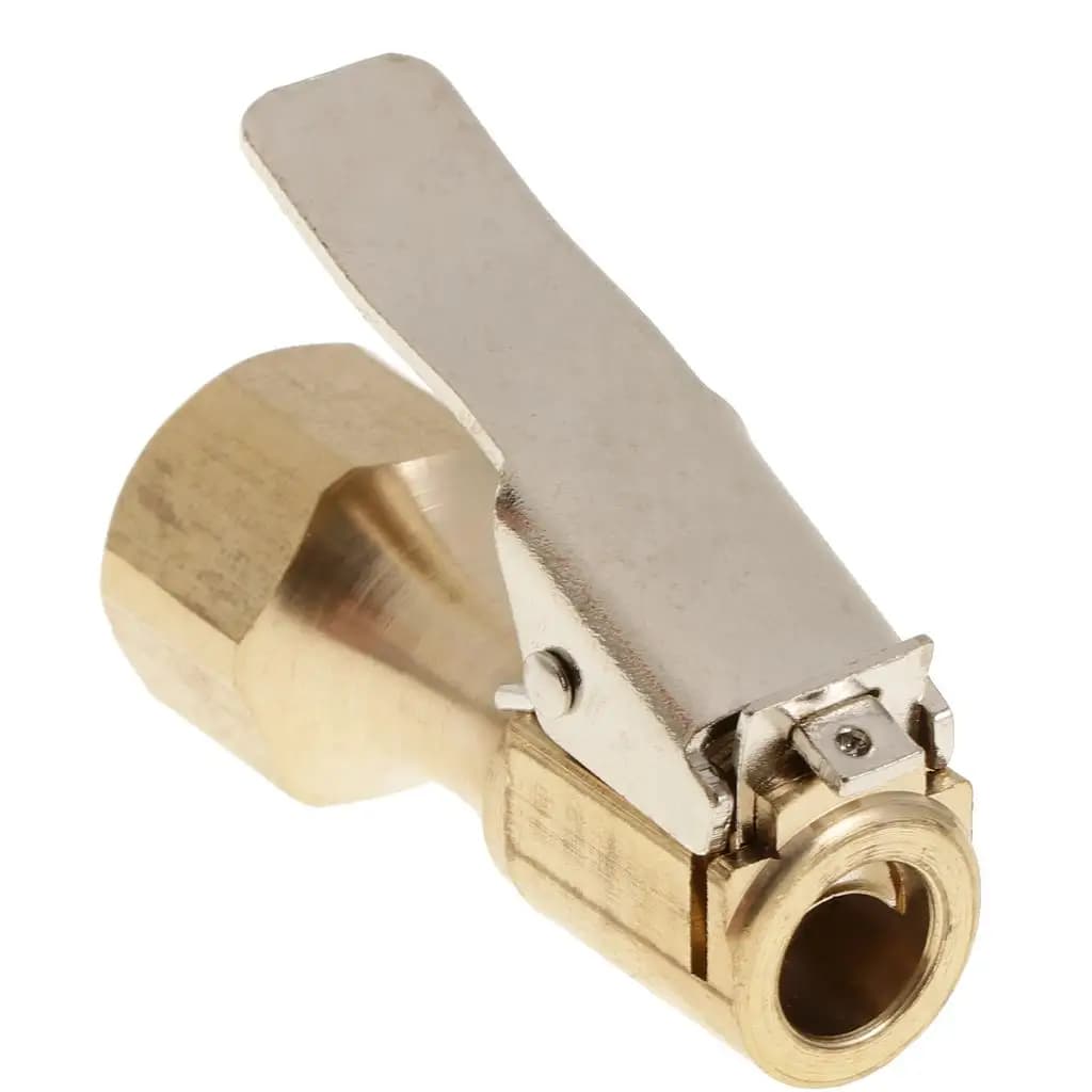 Gonfiatore per pneumatici per Auto in ottone per Auto da 1/4 di pollice mandrino ad aria femmina NPT gonfiatore per pneumatici con blocco in ottone mandrino ad aria femmina con Clip