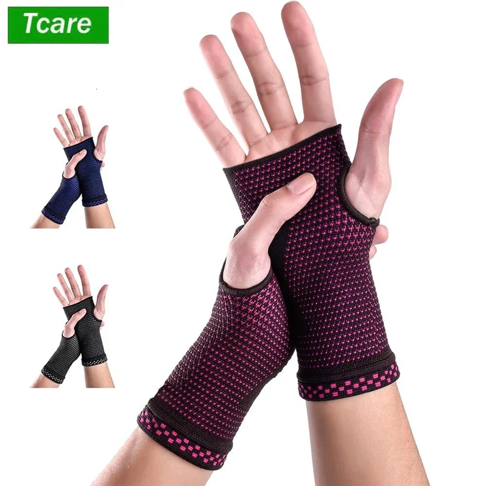 1 paio di manicotti di compressione per il tunnel carpale e il trattamento antidolorifico, supporto per il polso unisex traspirante e assorbente del sudore