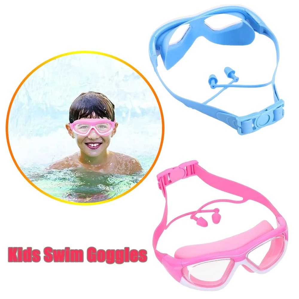 Occhialini da Nuoto per Bambini e Ragazzi, Antiappannamento, Impermeabili, HD, Professionali, con Cuffia da Nuoto, Nuovo Modello con Montatura Grande