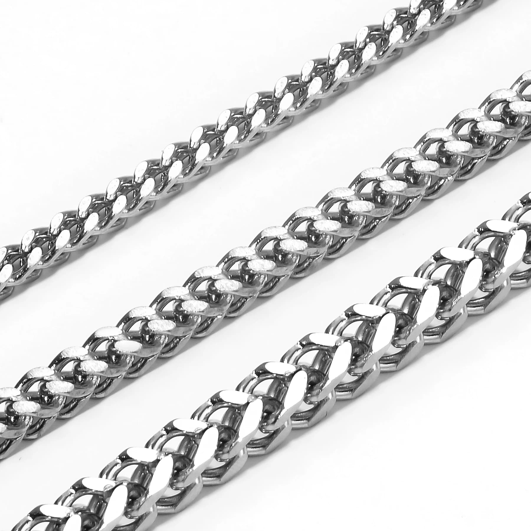 1Pc Size 3mm-5mm Gold/Silver Color Stainless Steel 316L Franco Fox tail Women's Chain Necklace Women's Jewelry Gift Dropshipping