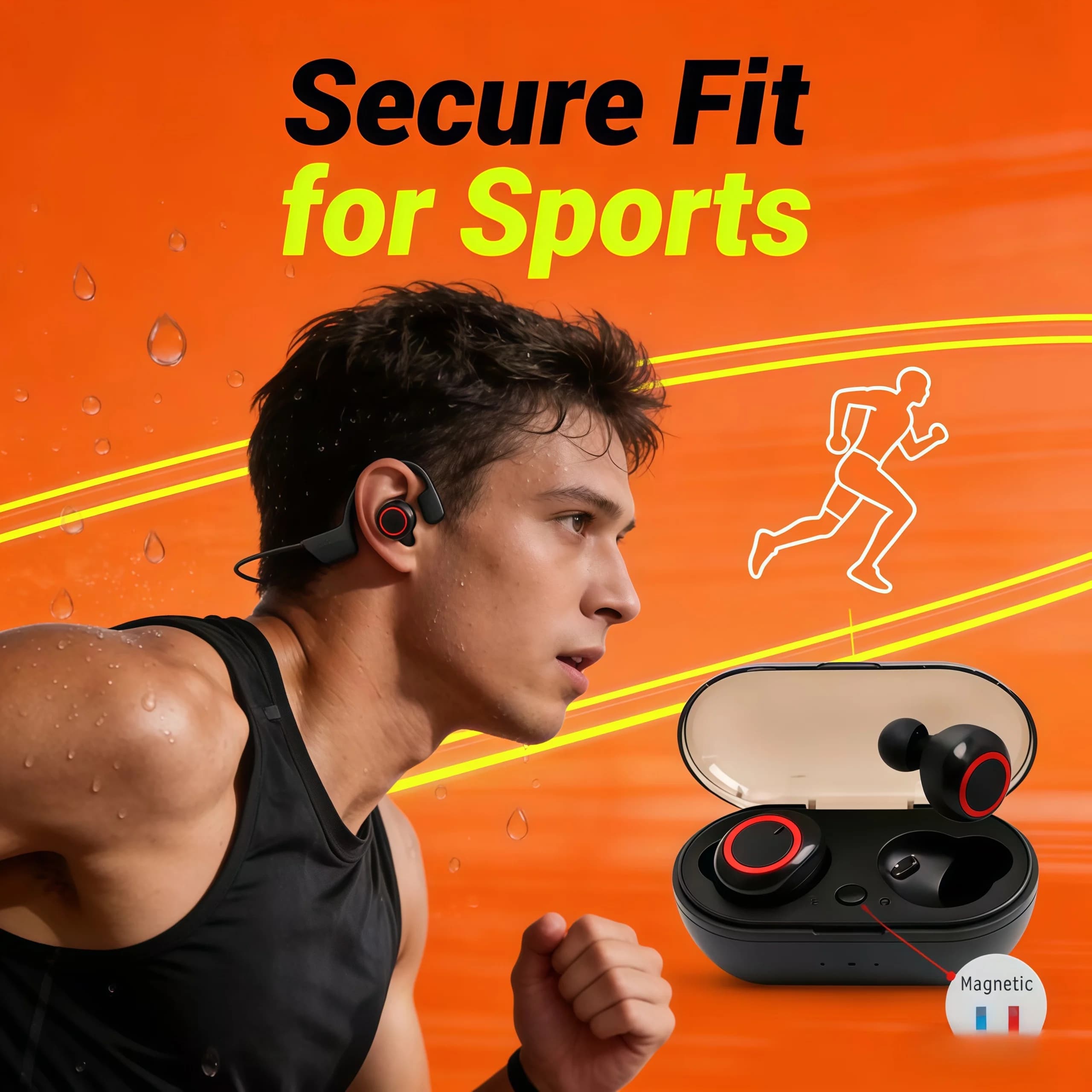 TWS Y30 Bluetooth sports headphones Y30 wireless Bluetooth 5.0 touch sports noise-cancelling headphones with microphone