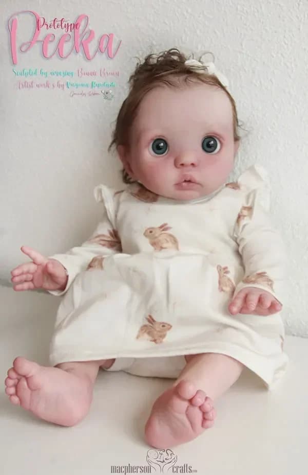 DLS 16inch finished painted Reborn Doll Peeka with Belly in different Cloth