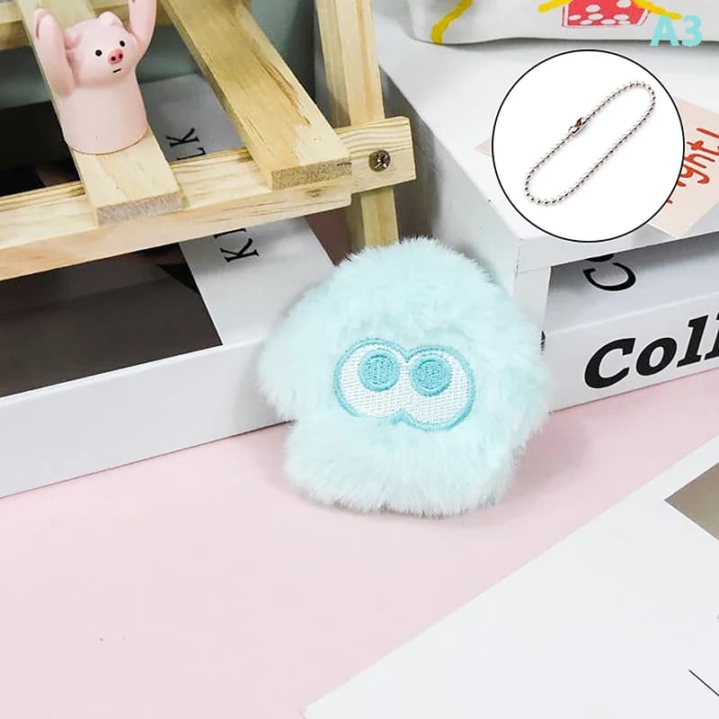 Portachiavi Peluche Splatoon Inkling, Bambola Imbottita Kawaii Anime Arancione e Rossa, Ciondolo per Zaino, Giocattolo Cartoon per Bambini