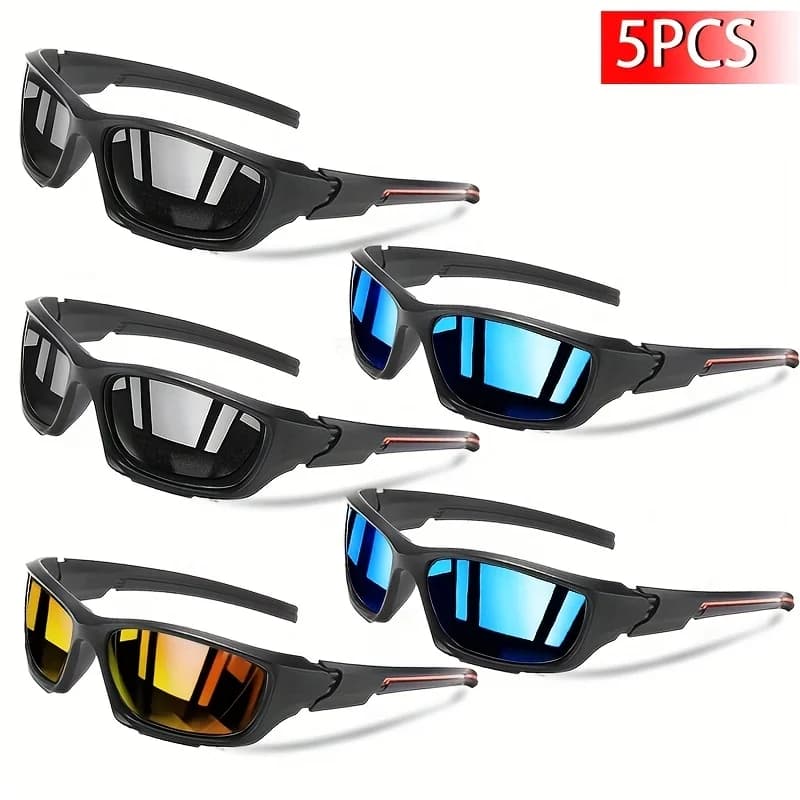 5 pcs New Cycling Glasses Men's Sunglasses UV400 Outdoor Sports Glasses MTB Cycling Women's Riding Sunglasses by Hiking