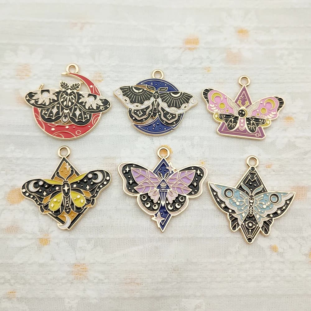 10pcs Butterfly Charm Jewelry Accessories Diy Making Enamel Necklace Earring Pendant Keychain Charms Alloy Metal Gold Plated