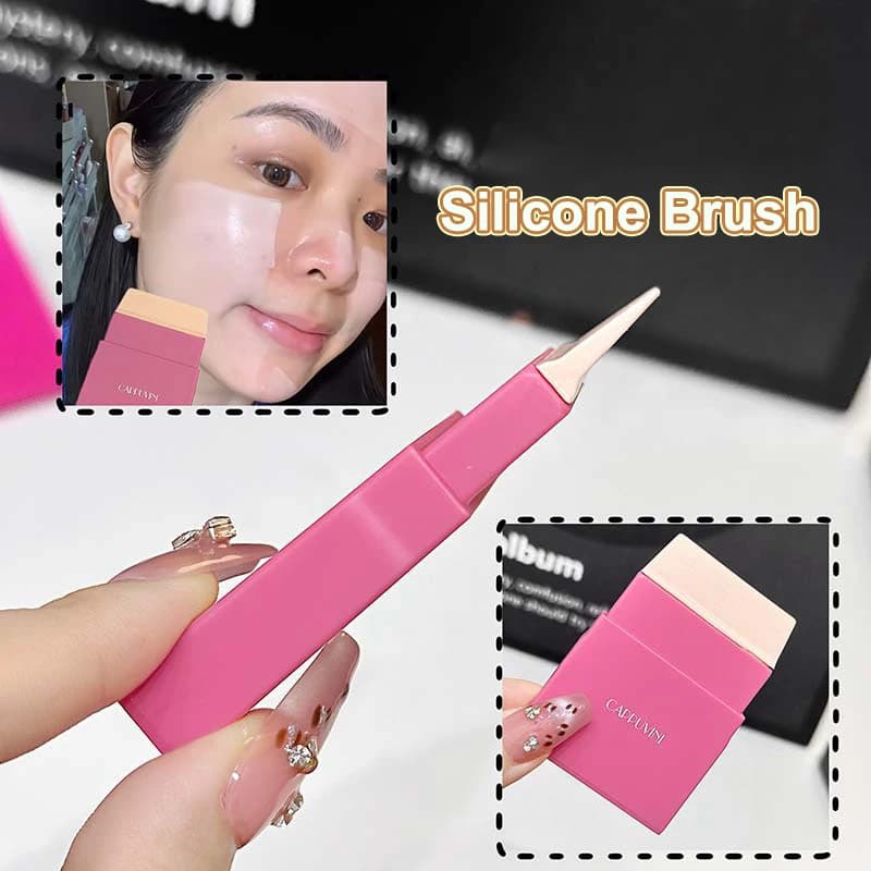 Pennello per fondotinta portatile in silicone con carta mista colorata Polvere uniformemente applicata Base senza striscia Trucco per base viso a testa piatta
