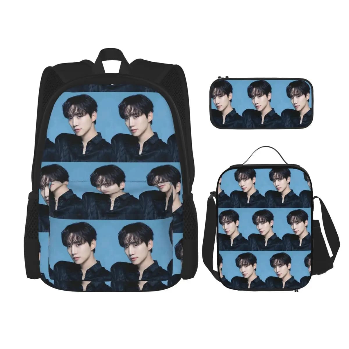 Kpop Lee Junho Korea Backpacks Students Bookbag School Bags Rucksack Lunch Bag Pen Bag Three-Piece Set
