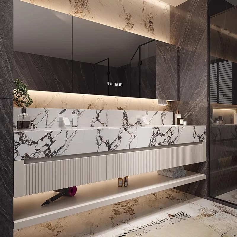 Mobiletto Organizzatore per Bagno con Specchio, Cassetti per Profumi, Espositore di Lusso, Armadio con Divisori, Gabinete, Arredamento di Tendenza