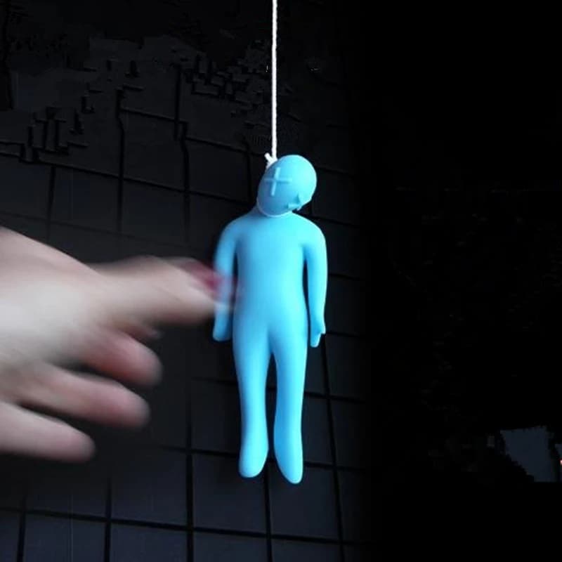 Divertente Hanging Man Light String Pull doll spaventoso Halloween home decor