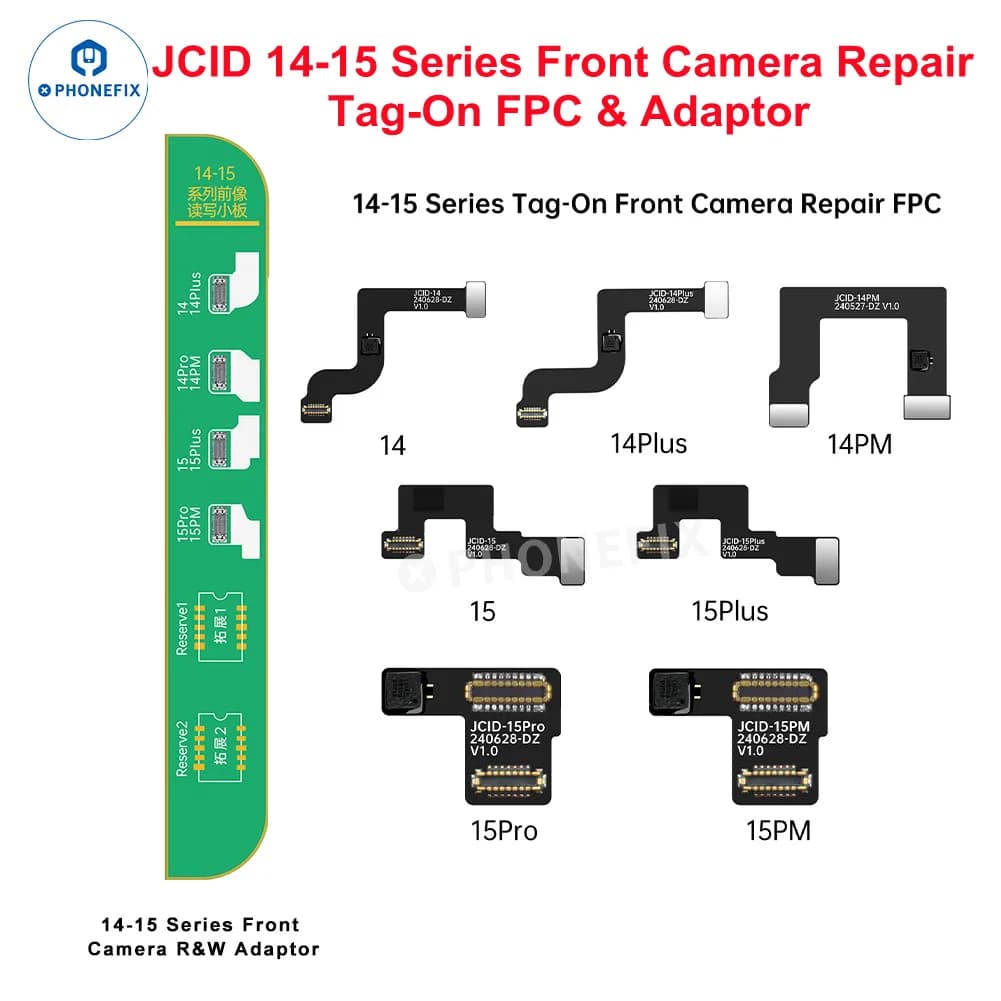 JCID Dispositivo di riparazione della fotocamera frontale tag-on non rimovibile FPC flex per Iphone 14- 16ProMax Risolve i problemi dell'obiettivo della fotocamera con messa a fuoco automatica anomalo