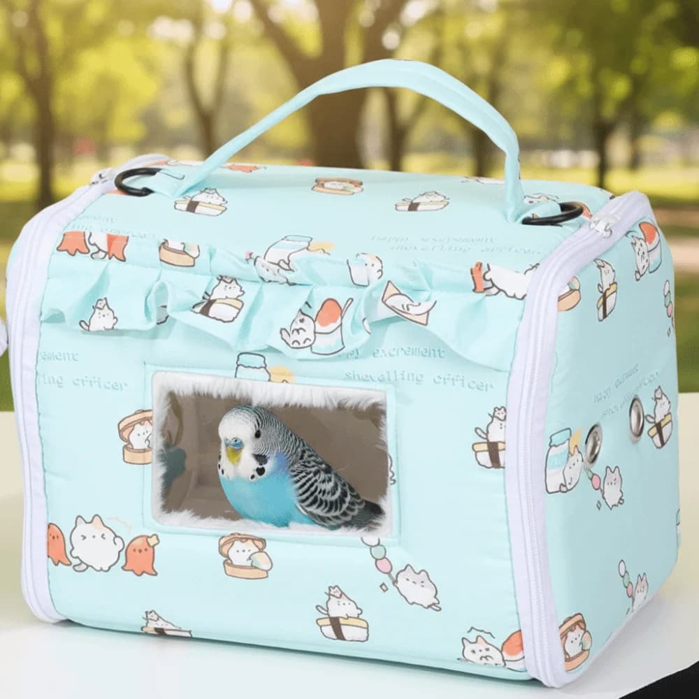 Borsa Trasportino per Pappagalli Calda e Antivento, Ampio Spazio, Nido in Cotone Imbottito con Finestra, Borsa per Esterni per Piccoli Animali e Criceti
