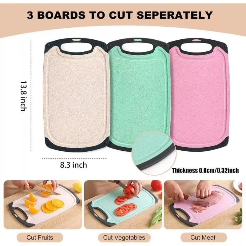 Cutting Board Non Slip Dishwasher Safe 13.7" x 8.2" Portable Kitchen Chopping Board for Travel Camping Picnic