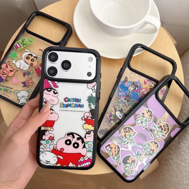 Crayon Shin-chan Phone Case for iPhone 11 12 13 14 15 16 17 Pro Max Plus Air 3D SHINCHAN Nohara Shinnosuke Acrylic Cover