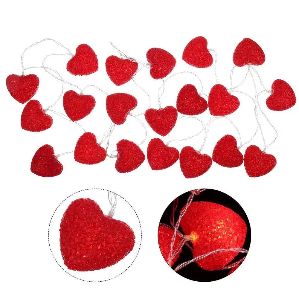 Luci a Stringa LED a Forma di Cuore con Porta USB, Illuminazione Creativa per San Valentino, Luci Atmosfera LED Rosse e Rosa