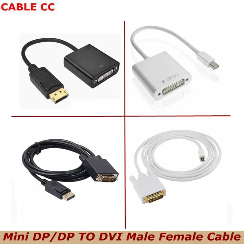 Adattatore DisplayPort/Mini DP a DVI 24+1/24+5 Maschio-Femmina 1080P per Monitor e Proiettori