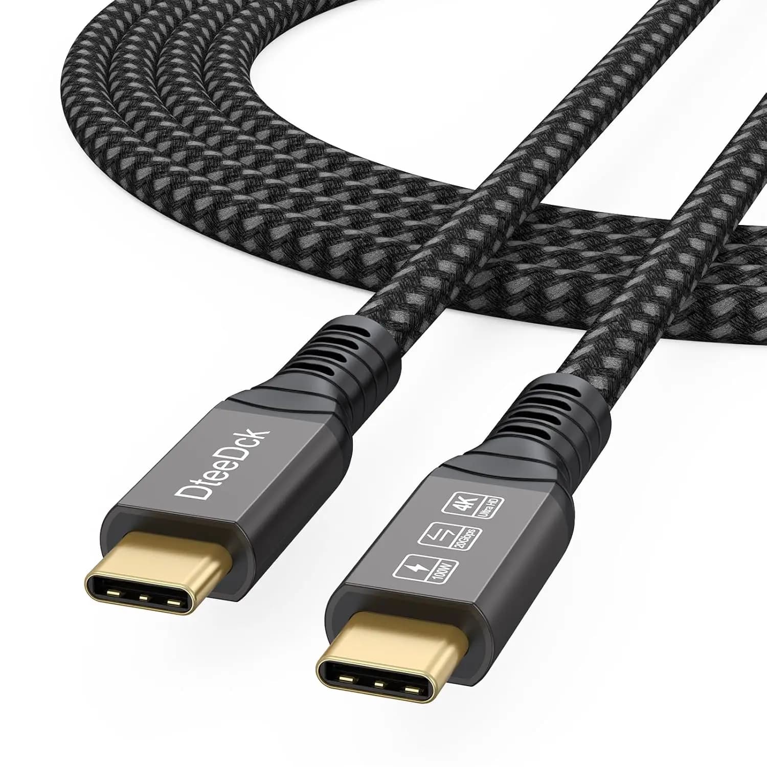 Cavo Monitor USB-C 1,8m, Video 4K@60Hz, Dati 20Gbps, Ricarica 100W, USB-C 3.2 Gen 2 per Laptop, Docking Station, SSD