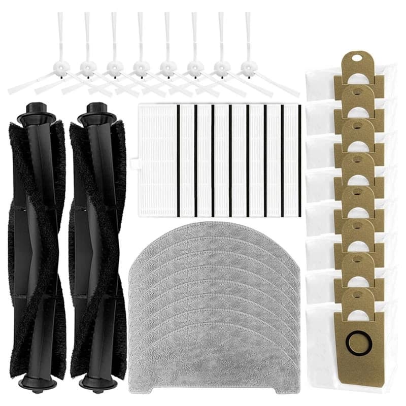 X16A 2025 NEW-Replacement Accessories(34Pcs) For Honiture T10, IMILAB V1 Vacuum Cleaner-Main Brush Side Brush HEPA Filter Mop