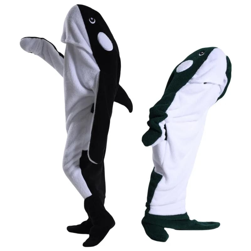 Sacco a Pelo Indossabile a Forma di Animale Cartone Animato, Comodo Abbigliamento da Casa con Simpatico Delfino