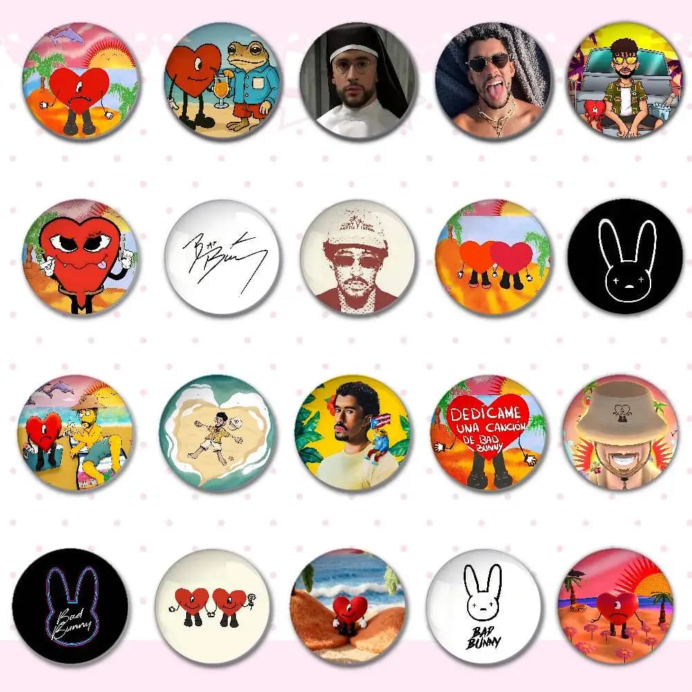 B-BadS B-Bunny Distintivi Rotondi a Cartone Animato, Spille Carine per Cosplay di Idoli, Fai da Te, per Zaini, Abbigliamento e Gioielli