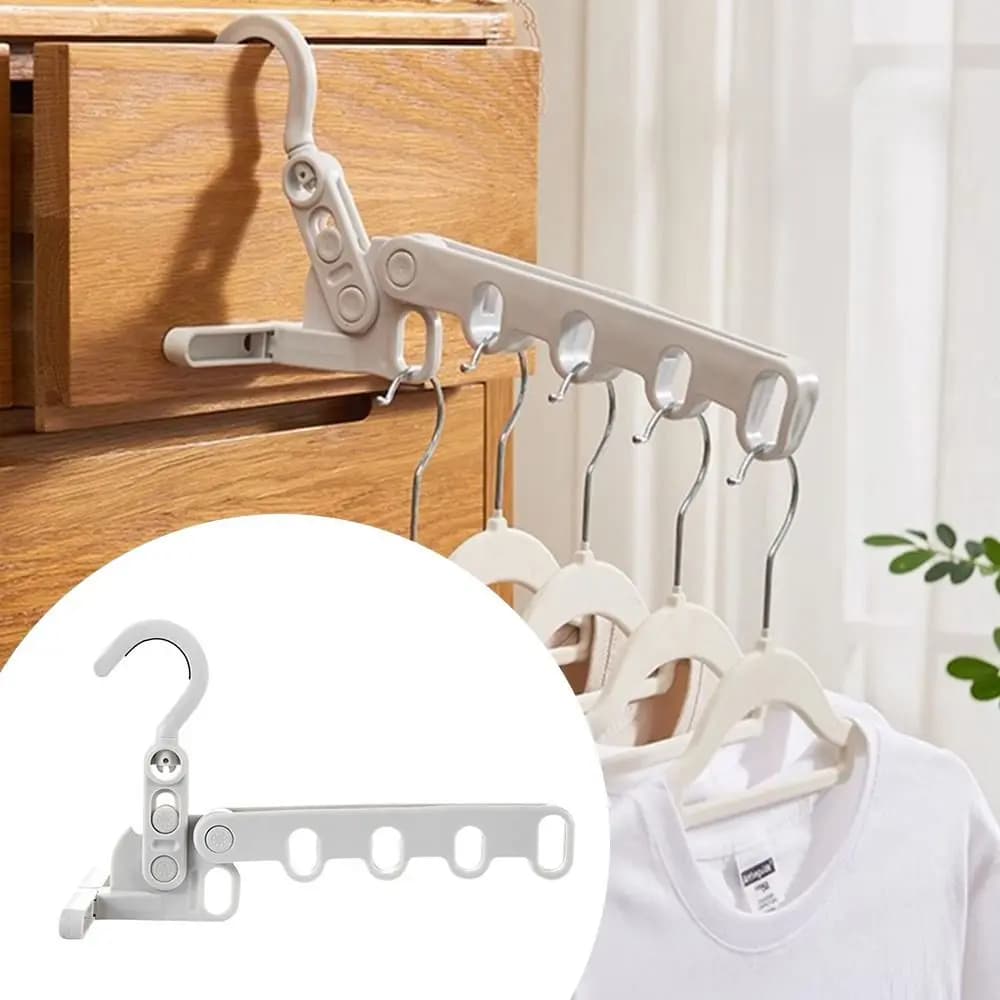 Portable Foldable Clothes Drying Rack Five-hole Multi-function Clothes Hanger Angle Adjustable Clothes Drying Artifact Travel