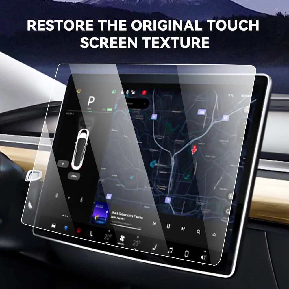 Kit completo di protezione per schermo opaco Be Gone per impronte digitali per Tesla Model 3/Y Vetro temperato antiriflesso per entrambe le schermi
