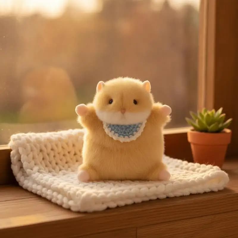 Cartoon Hamster Plush Bag Pendant Soft Little Stuffed Animal Keychain Lightweight Decor for Kids Daily Use Gift